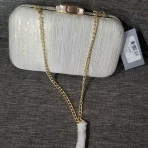 Nina Elaine Metallic Striped Minaudiere
